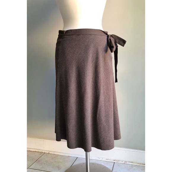 Anthropologie Dresses & Skirts - Anthropologie Elevenses Brown Wrap Skirt Size 4